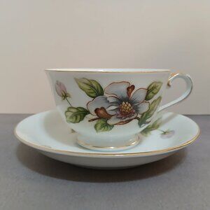 Vintage Roselyn China Dogwood Decorated Teacup with Saucer-Japan